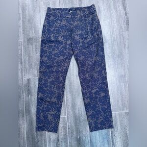 Piazza‎ Sempione Women's Kim Straight-Leg Ankle Pants Purple Floral sz 42